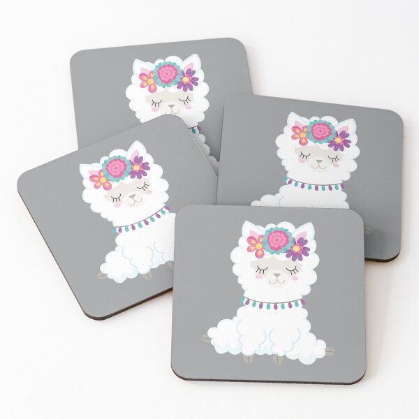 Item preview, Ultimate Gray with white spring llama  designed and sold by ToniaKroeger.