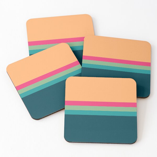 Item preview, Simple flat green pink yellow stripes designed and sold by Thecolorschemer.