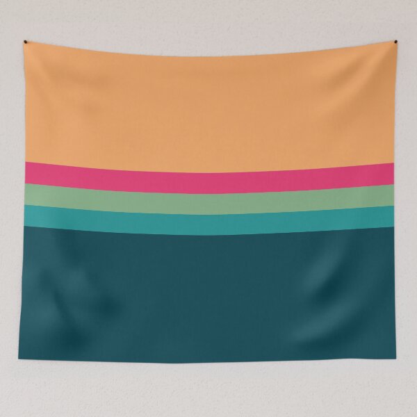 Item preview, Simple flat green pink yellow stripes designed and sold by Thecolorschemer.