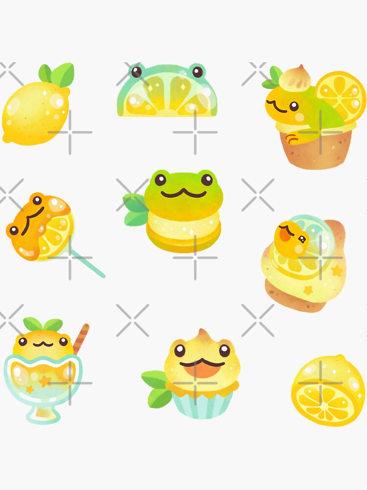 Thumbnail 3 of 3, Sticker, Sweet Lemon frog - dark designed and sold by pikaole.