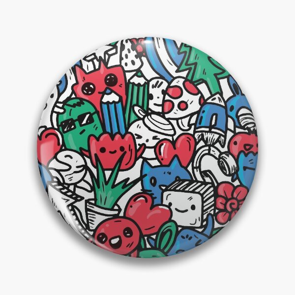 Item preview, Colorful cute doodle art design in heart shape designed and sold by Nesdigiart.