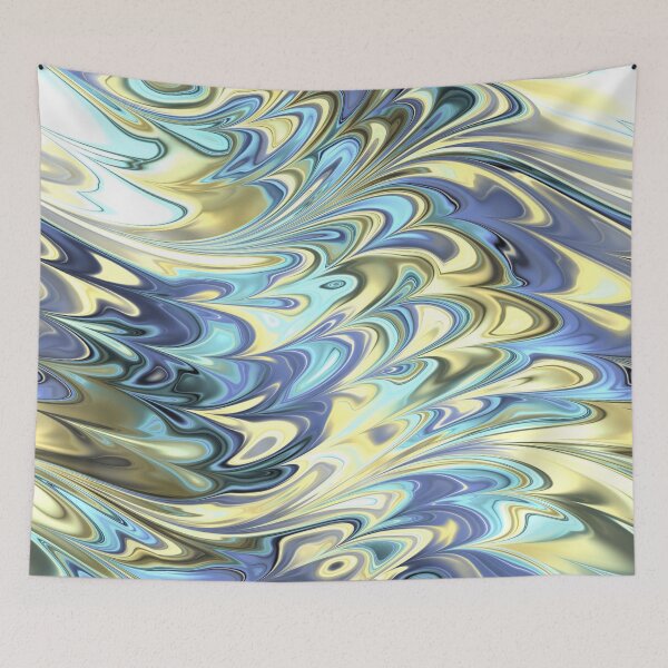 Item preview, Random Art in Blue and Gold designed and sold by ReesDesigns.