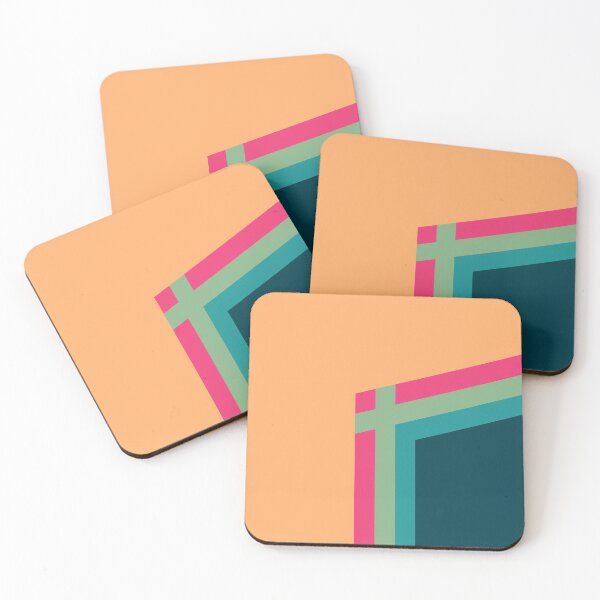 Item preview, Simple abstract flat green pink yellow stripes designed and sold by Thecolorschemer.