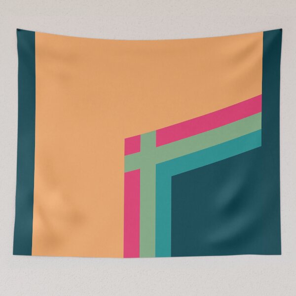 Item preview, Simple abstract flat green pink yellow stripes designed and sold by Thecolorschemer.