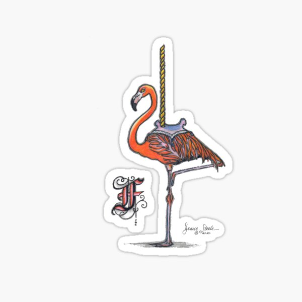 F is for Flamingo! Sticker