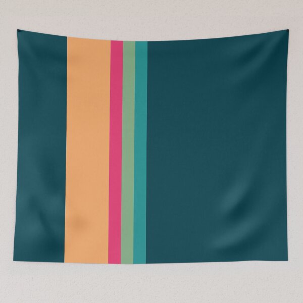 Item preview, Simple flat green pink yellow stripes designed and sold by Thecolorschemer.