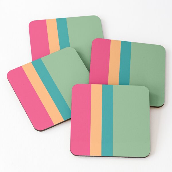 Item preview, Simple flat green pink yellow stripes designed and sold by Thecolorschemer.