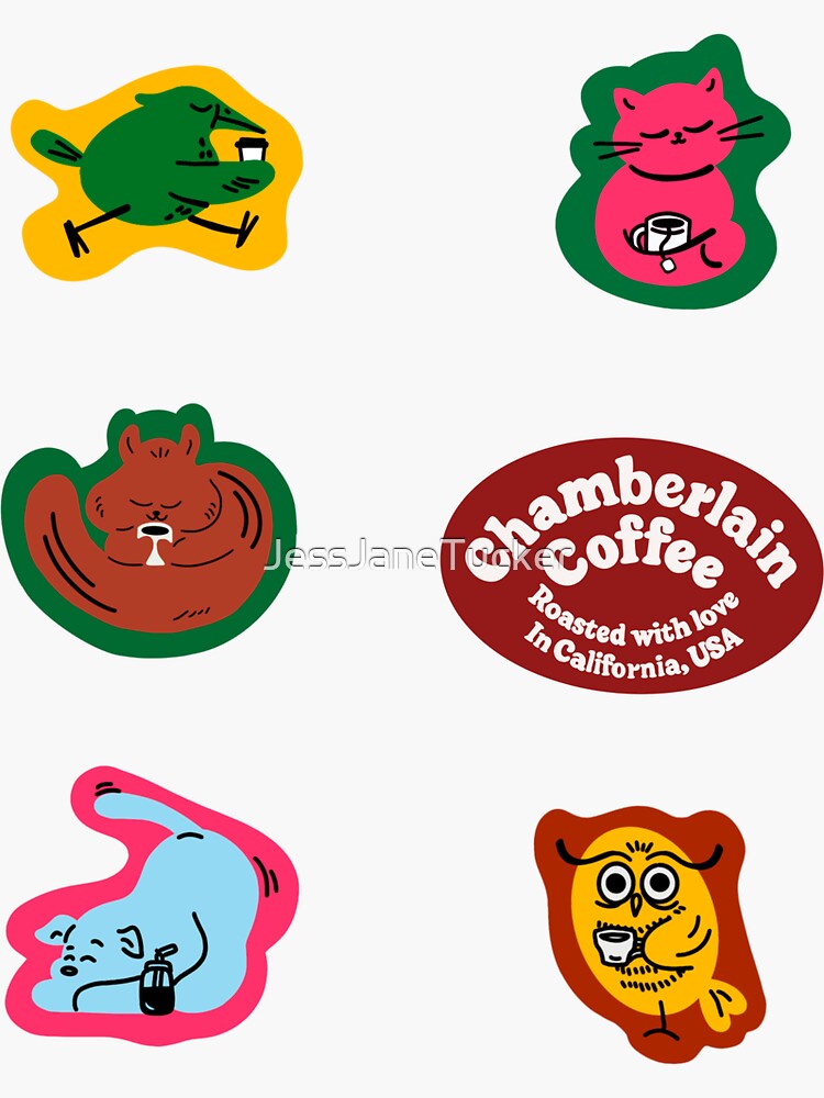 "Emma chamberlain coffee sticker set" Sticker for Sale by