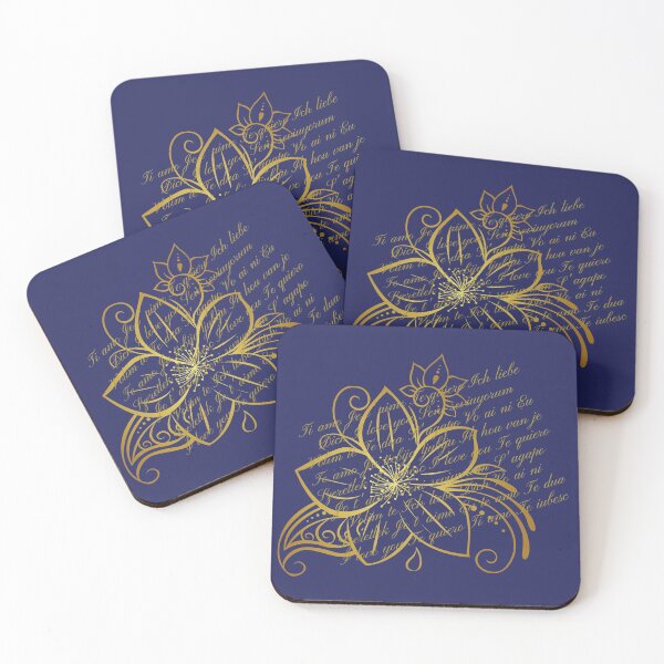 Item preview, Golden Flower I Love You, Je T'aime, Ich Liebe Dich.... designed and sold by Branka.