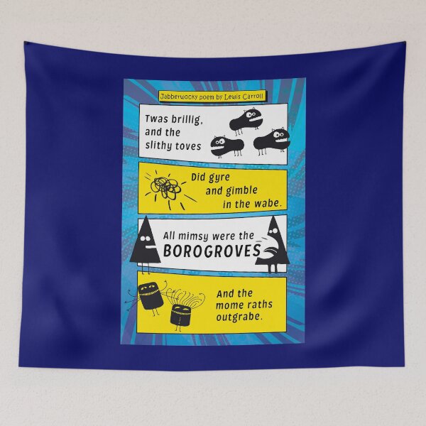 Item preview, Jabberwocky poem by Lewis Carroll literature for children designed and sold by bushwombat.
