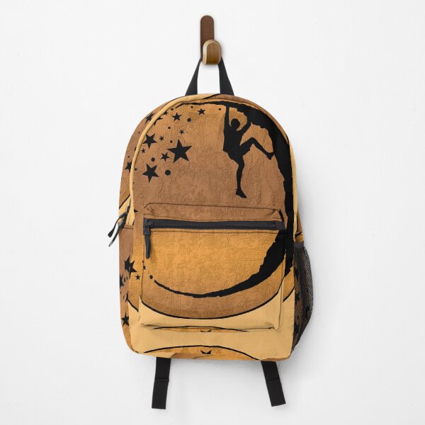 Item preview, Climber on the Moon Rock in Yellow Orange Bouldering Gift Mountain Adventure - Bouldering designed and sold by MadandMean.