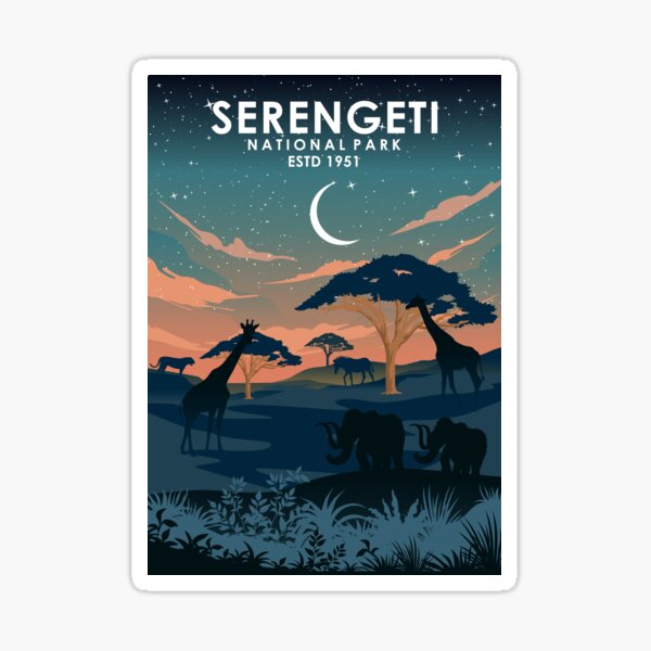 Serengeti Africa National Park Poster Sticker