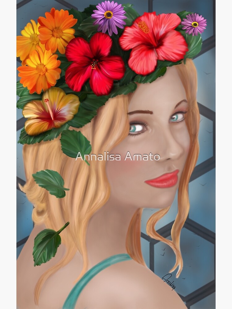 The girl with the flower on the head by annalisaamato