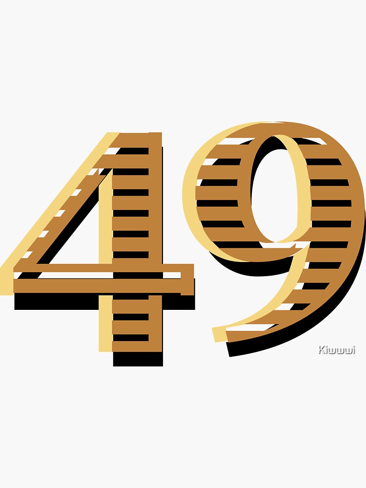 49 Gold Number Forty nine | Sticker