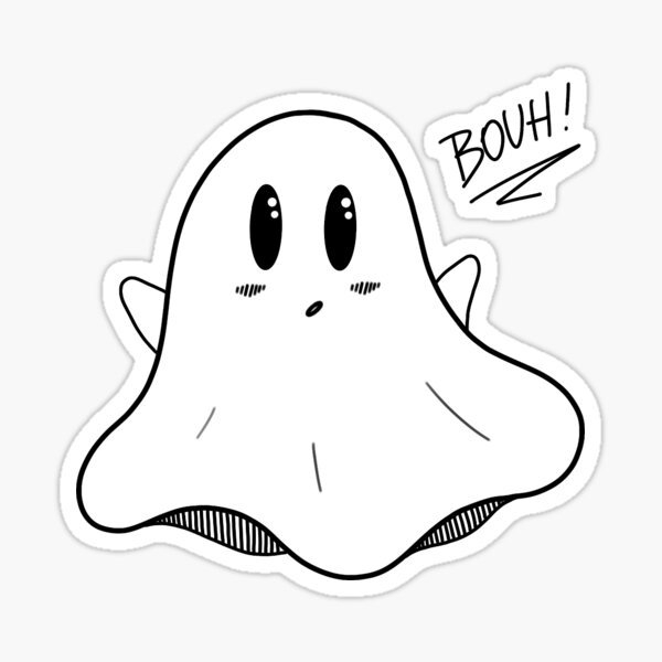 Cute Ghost Boo Sticker For Sale By Blizzdesign Redbubble