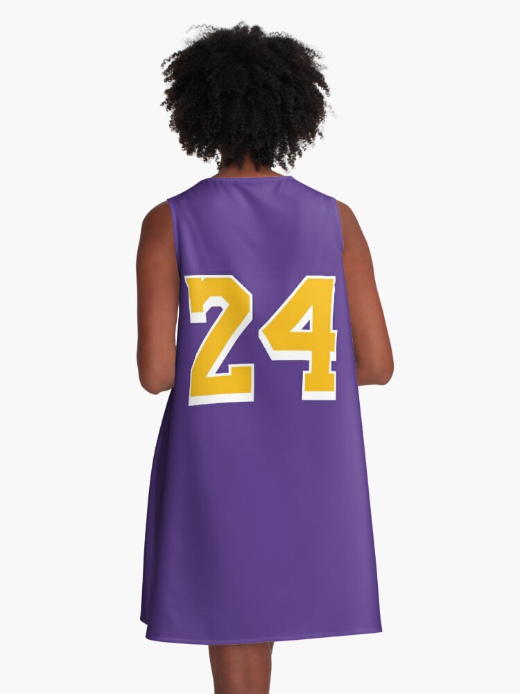 24 Yellow Number Twenty-four Purple Basketball Jersey A-Line