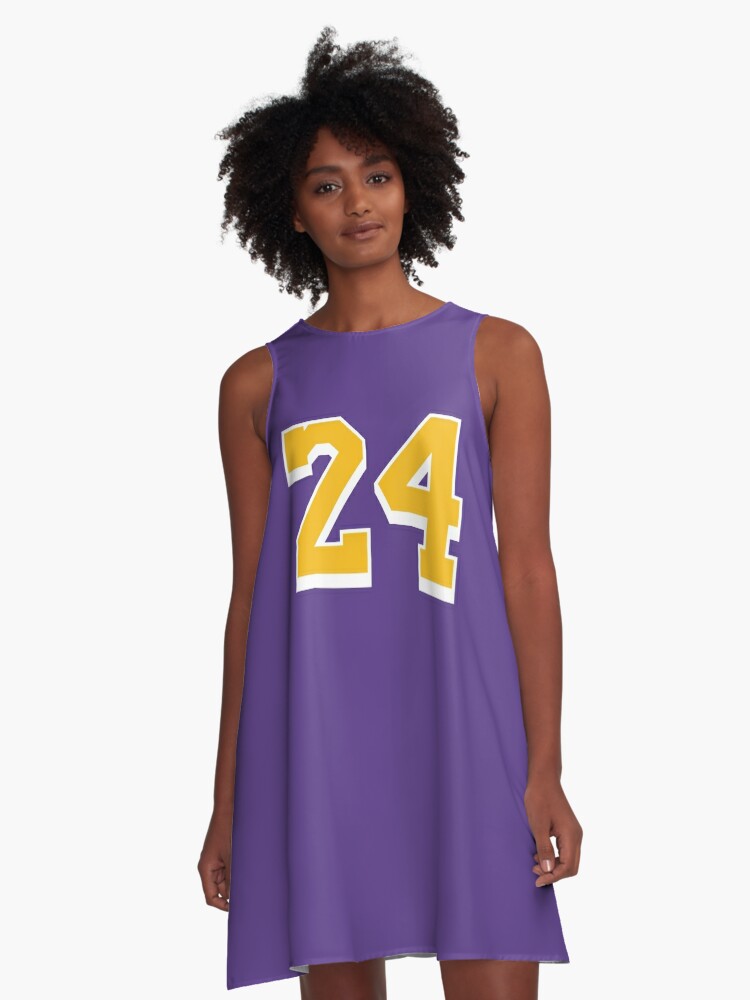 24 Yellow Number Twenty-four Purple Basketball Jersey A-Line Dress for  Sale by elhefe