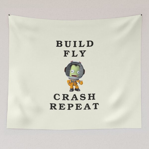 Item preview, build fly crash repeat , Kerbal space program , Kerbals , kids cartoon designed and sold by Mekoooo.