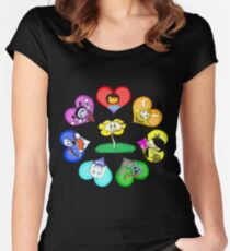 Undertale - Hearts with Characters Women's Fitted Scoop T-Shirt
