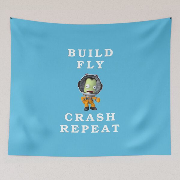 Item preview, build fly crash repeat , Kerbal space program , Kerbals , kids cartoon designed and sold by Mekoooo.