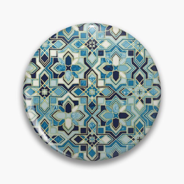 Item preview, Moody Moroccan Blues Gilded Tile Patchwork Pattern designed and sold by micklyn.