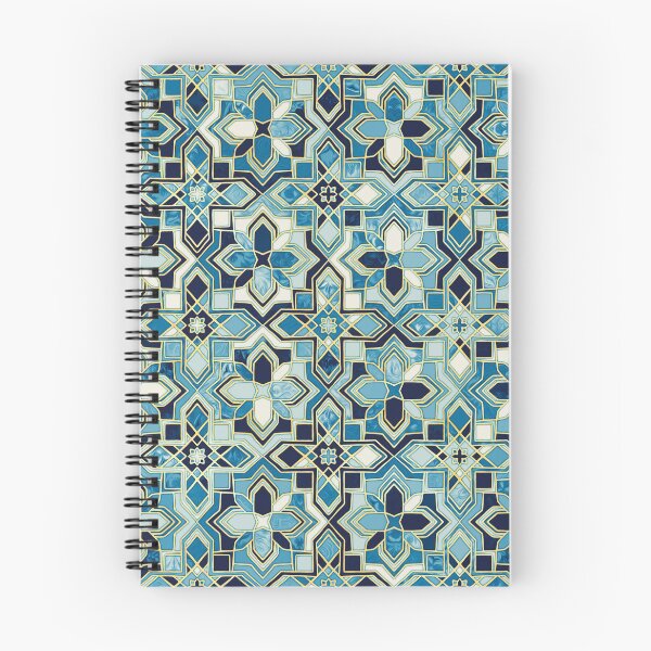 Item preview, Moody Moroccan Blues Gilded Tile Patchwork Pattern designed and sold by micklyn.