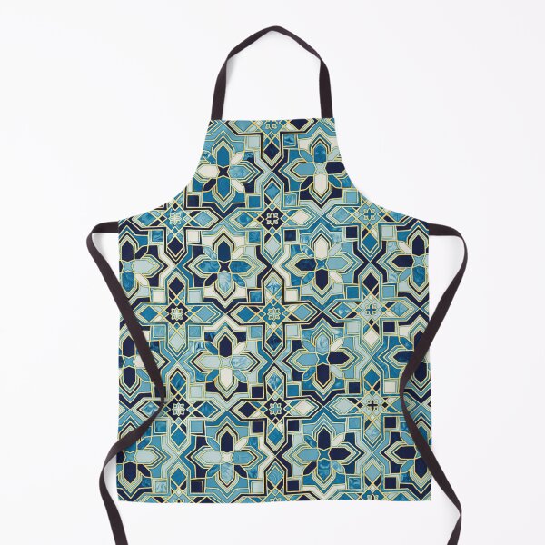 Item preview, Moody Moroccan Blues Gilded Tile Patchwork Pattern designed and sold by micklyn.