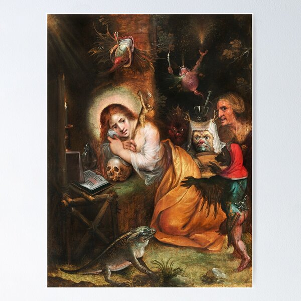 Vista previa del artículo con la obra «The Penitent Mary Magdalene visited by the Seven Deadly Sins, 1607 - frans francken II», diseñado y vendido por Vintage Designs +.