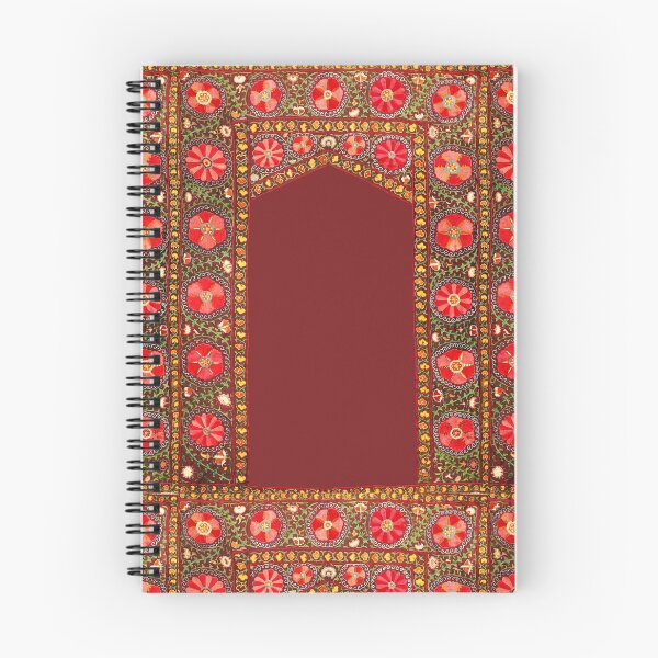 Item preview, ANTIQUE RED YELLOW GREEN FLORAL UZBEK EMBROIDERY WITH POMEGRANATE FLOWERS designed and sold by BulganLumini.