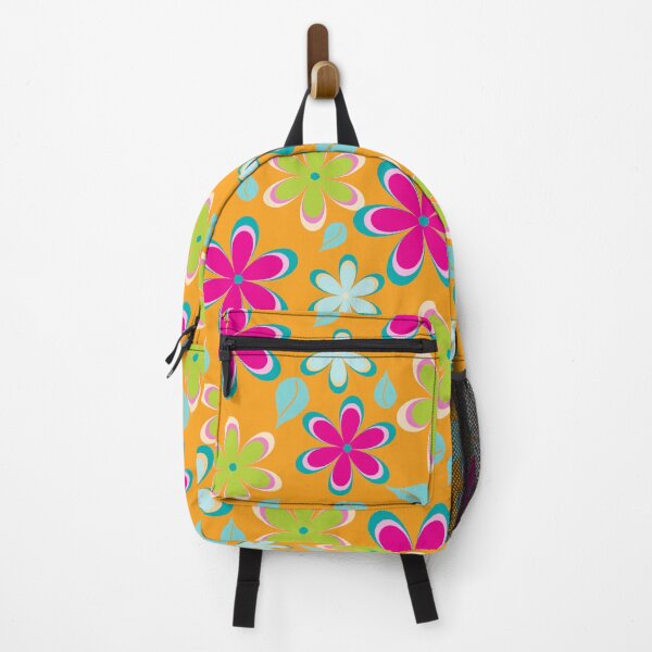 Item preview, Colorful Funky Flowers Floral Pattern | Pink, Blue, Yellow designed and sold by Lavender Mint Graphics.