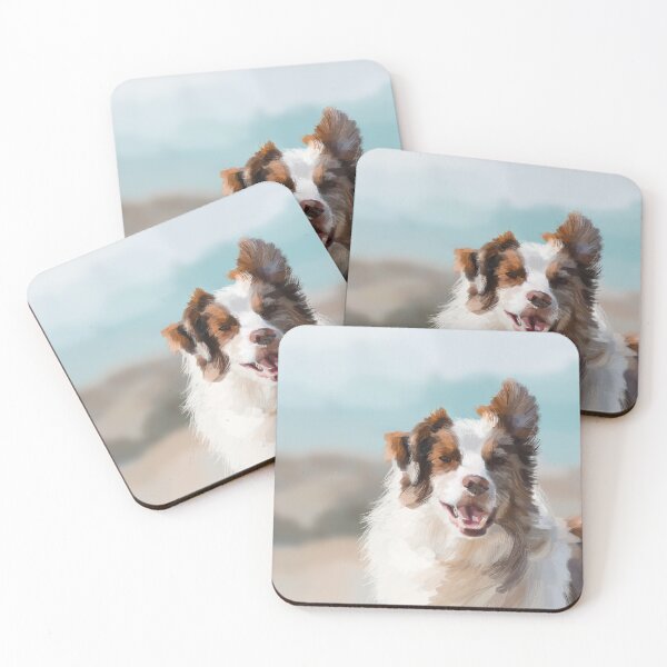 Item preview, Merle border collie on the beach designed and sold by Heatherandhare.