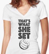 That's what she set! Women's Fitted V-Neck T-Shirt
