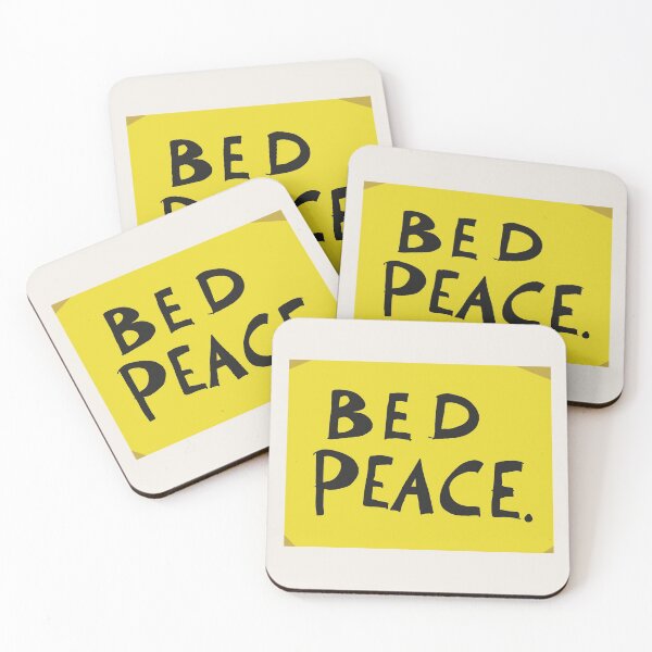 Item preview, BED PEACE: (John & Yoko): Original Black Text. Yellow Sign with Tape on Bone White designed and sold by Day Chapman.