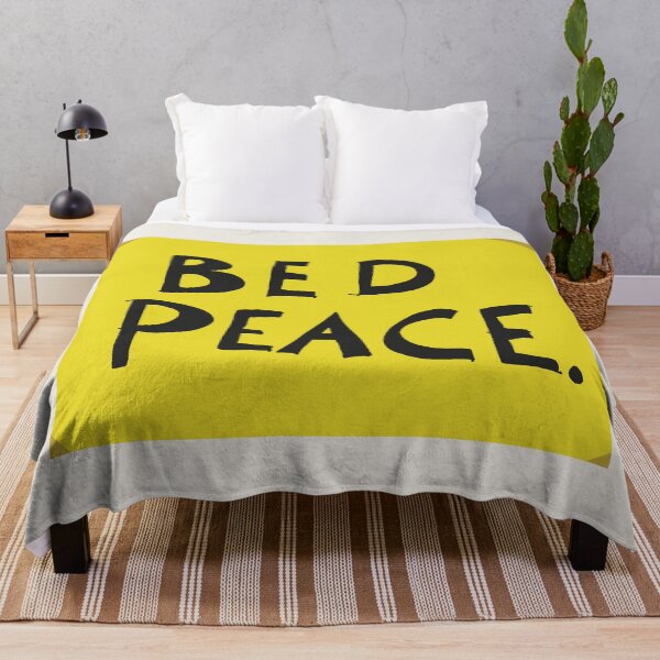 Item preview, BED PEACE: (John & Yoko): Texto negro original. Cartel amarillo con cinta sobre blanco hueso designed and sold by Day Chapman.