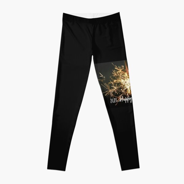 Colorful Happy New year with Fireworks Leggings - AIW Art Gifts