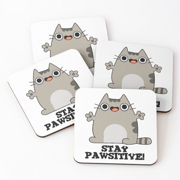 Item preview, Stay Paw-sitive Funny Cat Puns  designed and sold by punnybone.