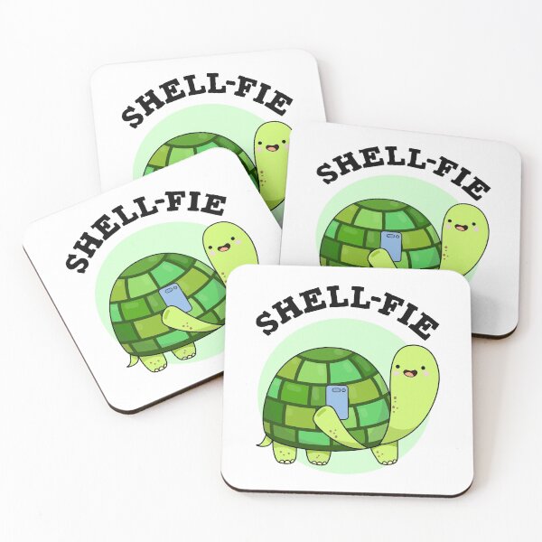 Item preview, Shell-fie Funny Tortoise Puns  designed and sold by punnybone.