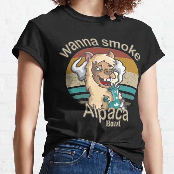 wanna smoke alpaca bowl shirt for men Classic T-Shirt