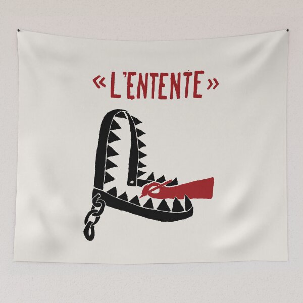 Item preview, Paris Revolt, May 68: 'L'ENTENTE' (The Agreement): The Original in Deepest Red and Black on Bone White designed and sold by Day Chapman.