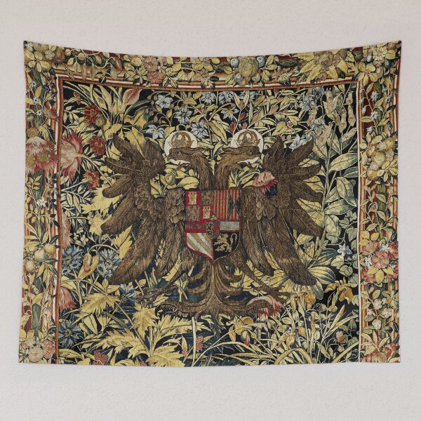 Item preview, Coat of Arms of Emperor Charles V with Double Eagle ,Floral Heraldic Tapestry designed and sold by BulganLumini.