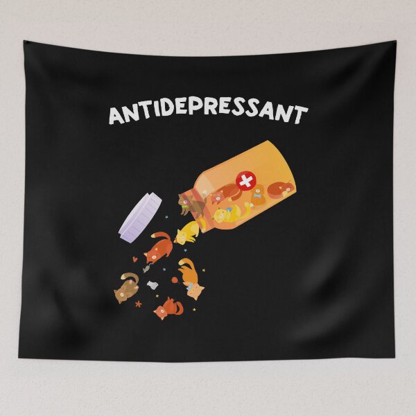 Item preview, Antidepressant cat - kittens falling from a bottle. designed and sold by nananinanana.