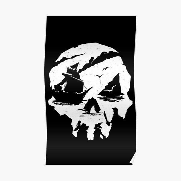 Sea Of Thieves White logo Poster