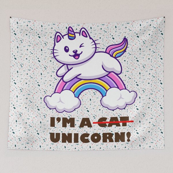Item preview, Unicorn Cat, Caticorn, Unicorn Rainbow Art Design designed and sold by ArtTees44.