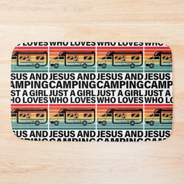 Item preview, Just A Girl Who Loves Jesus And Camping designed and sold by GravitiTees.