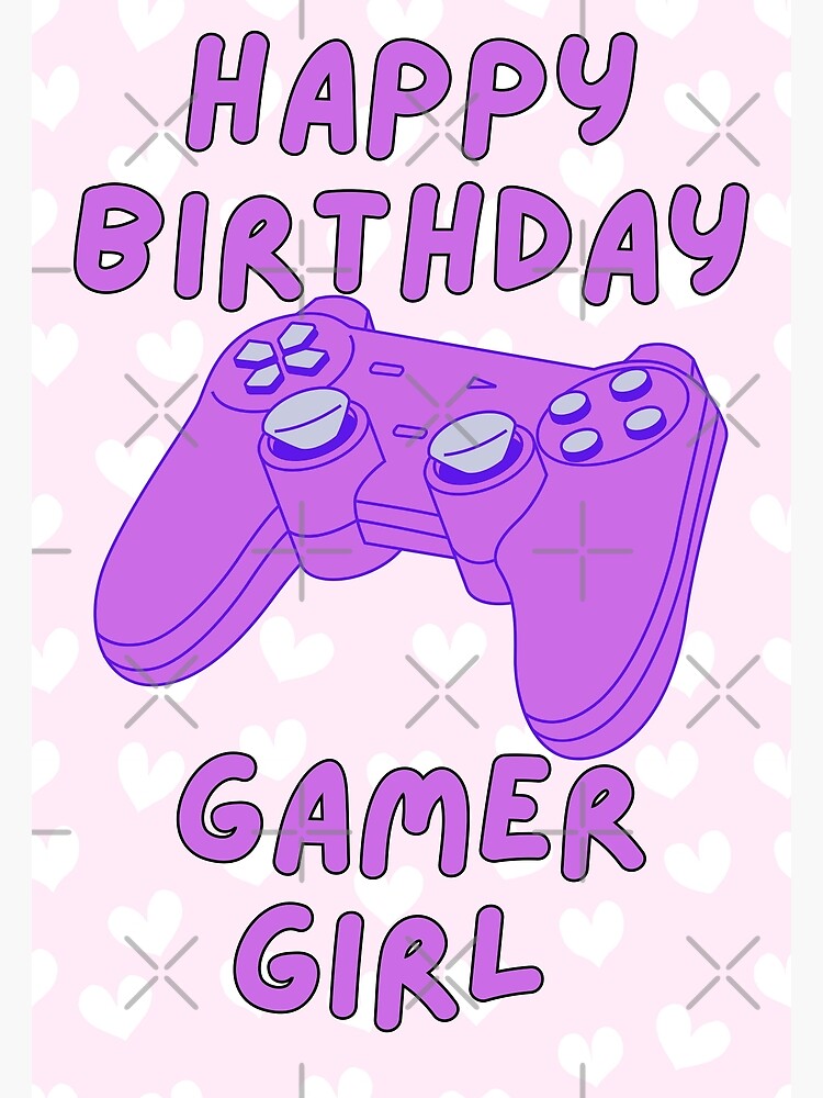 Carte De Vœux Joyeux Anniversaire Gamer Girl Par Rosiessticks Redbubble