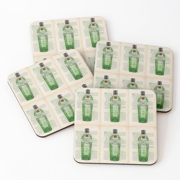 Item preview, Tanqueray 10 Gin Bottle Painting / Illustration onto Vintage Book Page , Gin Print, Gin Gifts & Wall Art, Boozy Art designed and sold by R Bex.