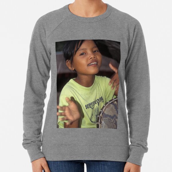 Angkor Wat drummer girl Lightweight Sweatshirt