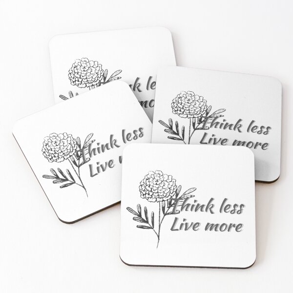 Item preview, Think less live more doodle flower 8 quote saying designed and sold by DoodlesFlowers.