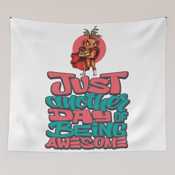 Item preview, Just Another Day Being Awesome Angry Carrot Foodie Superhero designed and sold by ProjectX23.