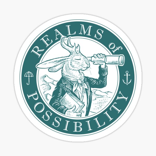 Item preview, Realms of Possibility Jackelope Logo - white background designed and sold by Jeff Crosby.